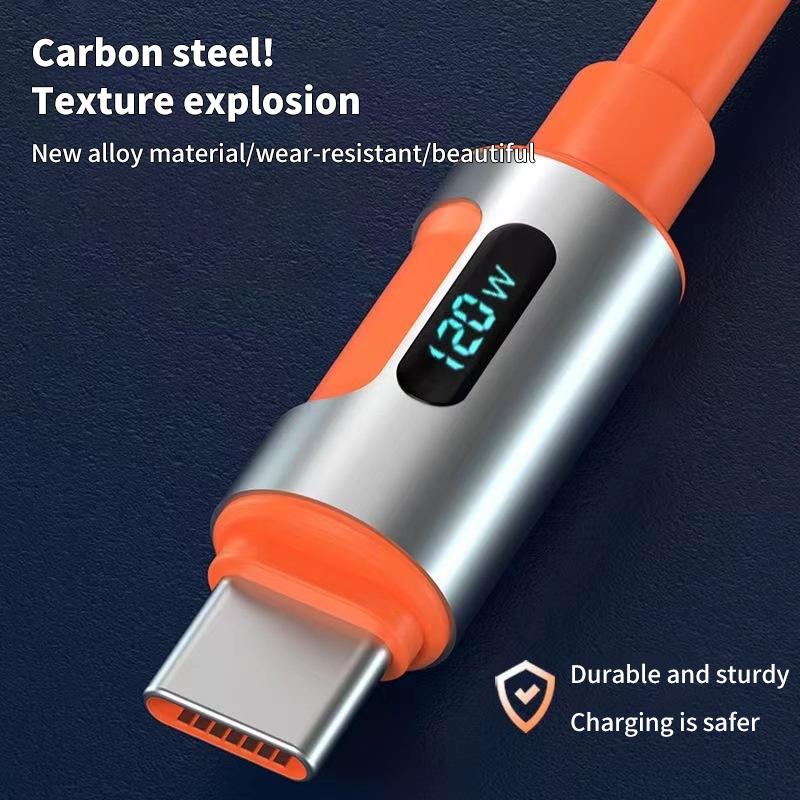 2M 120W цифровой дисплей Usb-C кабель для передачи данных сверхбыстрая зарядка Type-C адаптер разъем для iPhone 15 Pro Max Xiaomi Samsung