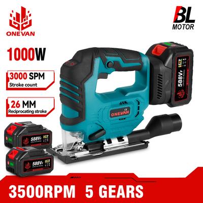 3500 об/мин бесщеточный электрический лобзик 1000 Вт лобзик регулируемое лезвие 3 переменных скорости деревообрабатывающий инструмент для Makita 18 В аккумулятор
