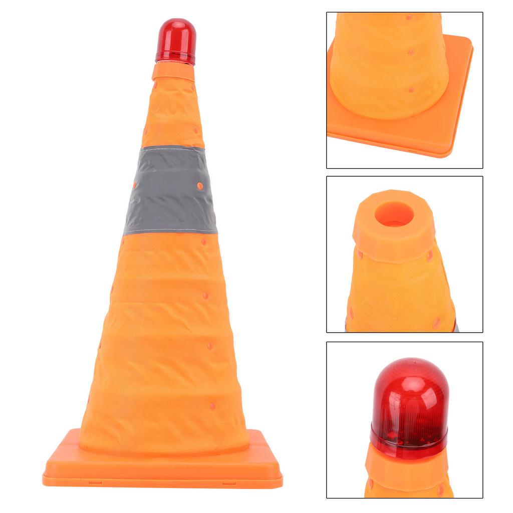 Предупреждающий фонарь Ночное видение Светоотражающий знак Подъемный конус дорожной безопасности для парковки 45 см Высота в растянутом виде