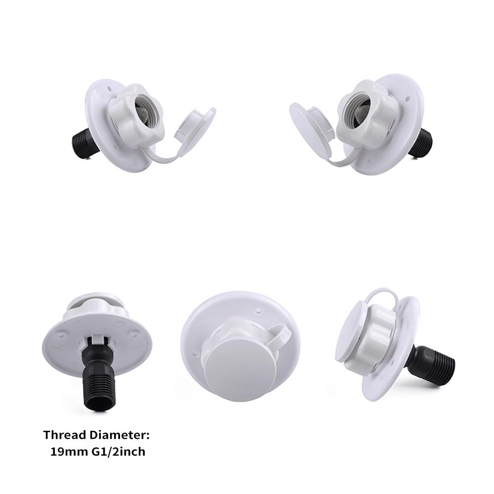 RV City Water Inlet with Check Valve Oneway Water Valve Builtin Stainless Steel Filter Thread