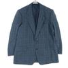 Check Pattern Long Sleeve Tailored Jacket Gray Men's Used