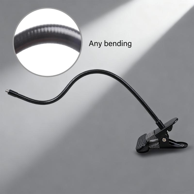 Flexible Clamp Mount With 40cm Adjustable Arm For Action Cameras Smartphones Lights 1/4 Thread 60mm Grip