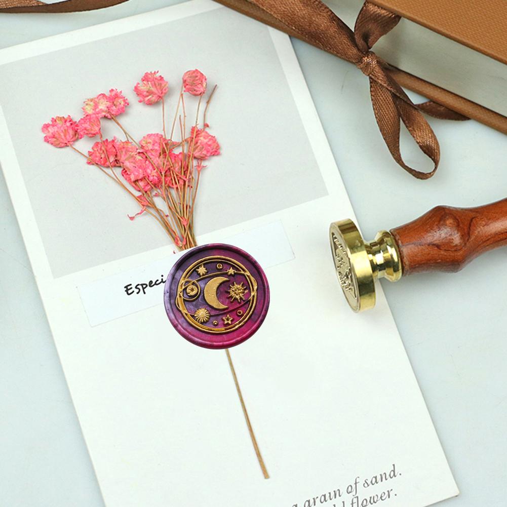 Космическая Луна Звезда Печать Штамп Голова Восковая Печать Штамп Антикварный Скрапбукинг Свадебные Приглашения Конверты Декоративное Ремесло