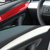 Red Carbon Fiber Car Inner Door Panel Decoration Strip For Tesla Model 3 Y 17-22
