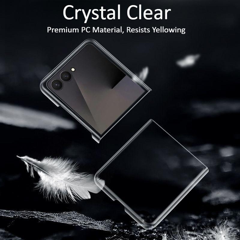 Для Samsung Galaxy Z Flip 7 6 5 7FE Безрамочный ПК Чехол для телефона W25 W24 Flip Ультратонкая Прозрачная Защитная Задняя Крышка