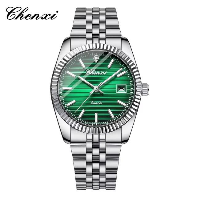 CHENXI 004D Men's Quartz Watches Luxury Stainless Steel Watch Waterproof Luminous Date Wristwatch Casual for Male Clock