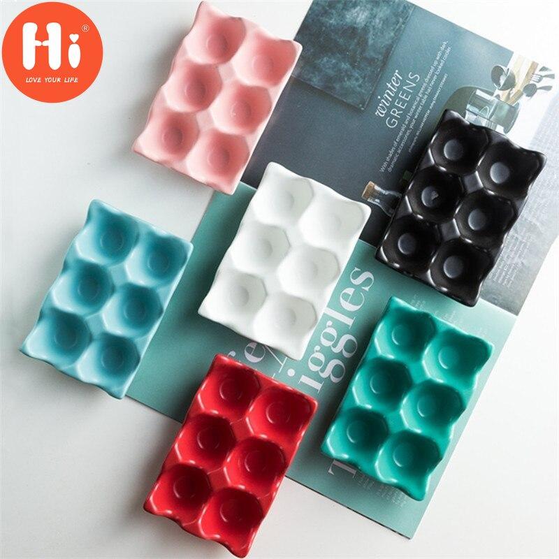 Hi Nordic 6 решеток держатель для яиц керамический противоскользящий ящик для яиц лоток для хранения в холодильнике