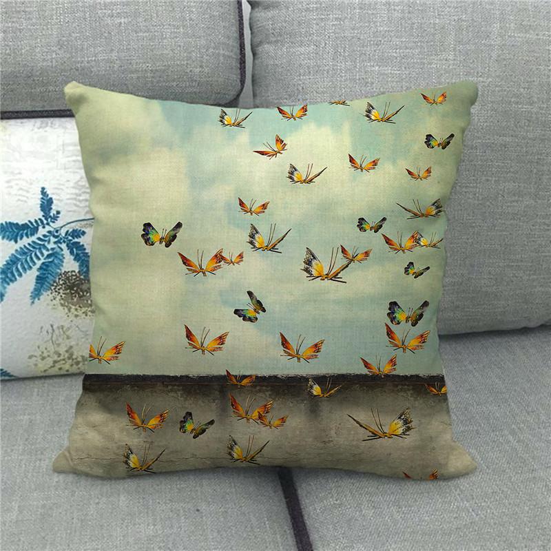 Environmental Protection Advertising Illustrations Digital Printing Short Plush Pillow Covers For Car Sofa Office Cushion Cover