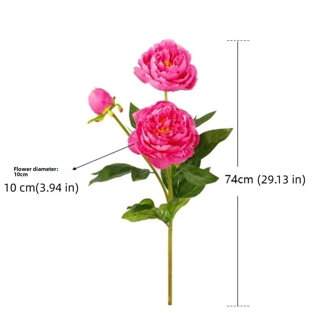 Real Touch Artificial Peony Flower Handmade Faux Peony Branch Vase Decor Fake Flower Teacher's Day