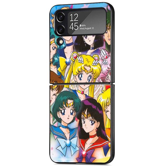 Чехол для Samsung Galaxy ZFlip3 Z Flip 4 ZFlip Z Flip 3 5G ZFlip4 противоударный жесткий ПК Funda Japan Sailors-Cute Moons