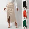Women's Fashionable And Casual Design French Elegant Draped Satin Skirt
