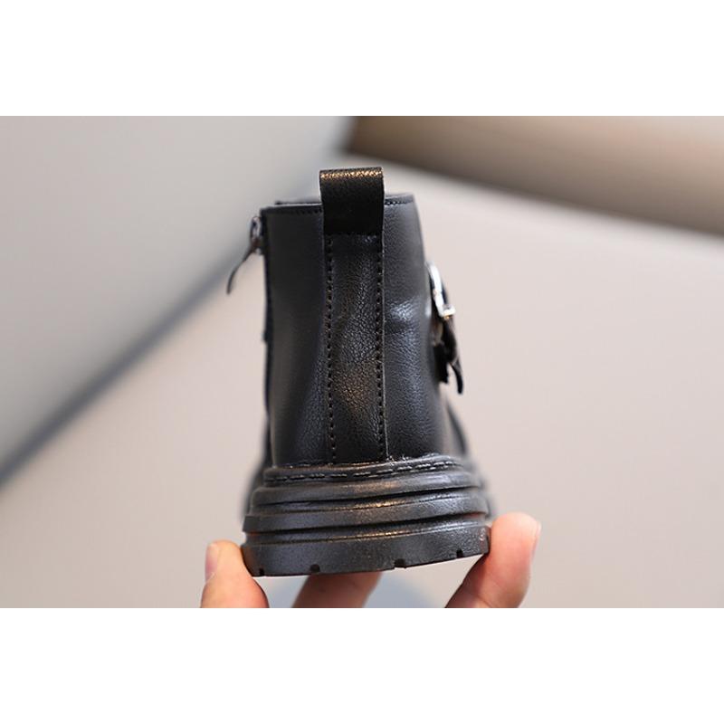 Детские ботинки Martin, новые осенние черные кожаные ботинки, короткие ботинки для мальчиков, британские одинарные ботинки для девочек, большие детские кожаные ботинки