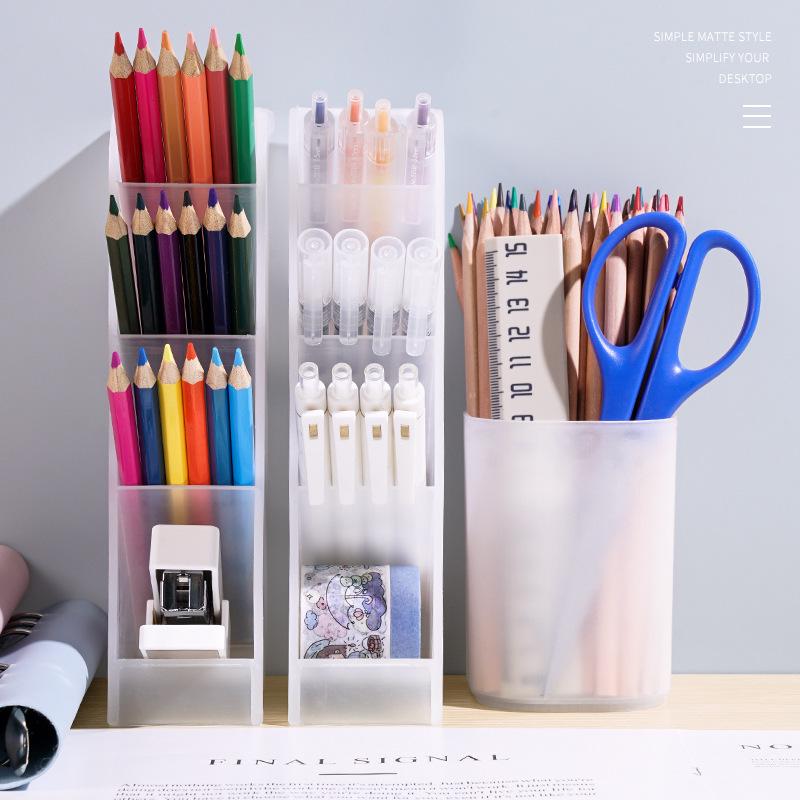 Multifunctional Transparent Desktop Pen and Office Supplies Holder for Kids