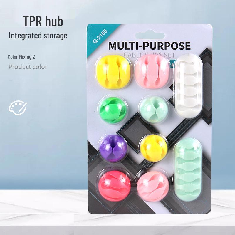 Multi-Hole Self-Adhesive Cable Organizer and Power Cord Holder