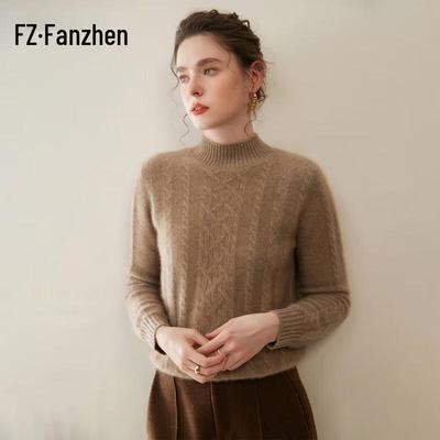 Женский свитер Fan Zhen из 100% кашемира с воротником-стойкой
