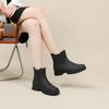 Medium Tube Rain Shoes Women's British Style Fashion Daily Water Shoes Waterproof, Wear-resistant and Non-slip Rubber Shoes Rain Boots