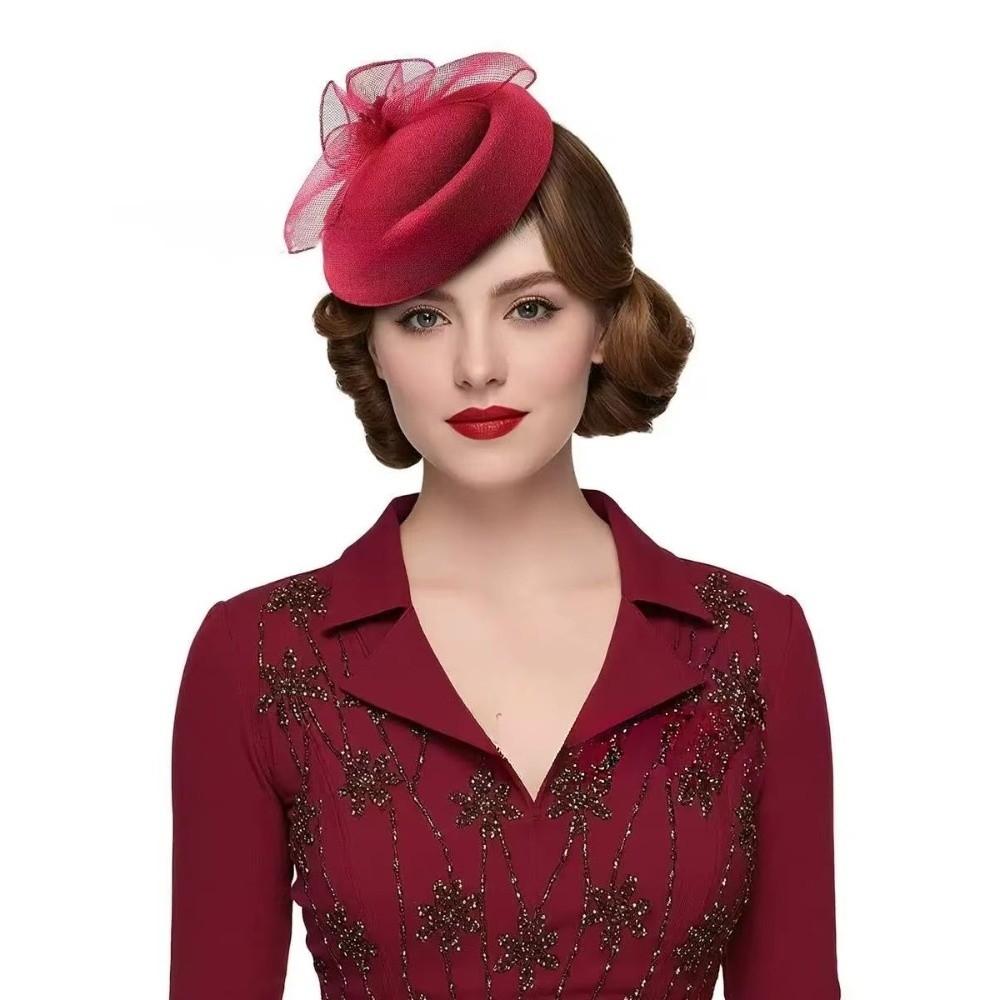 Vintage Fascinator Hat Elegant Wedding Headwear Classic Horse Racing Hat Makeup Prom