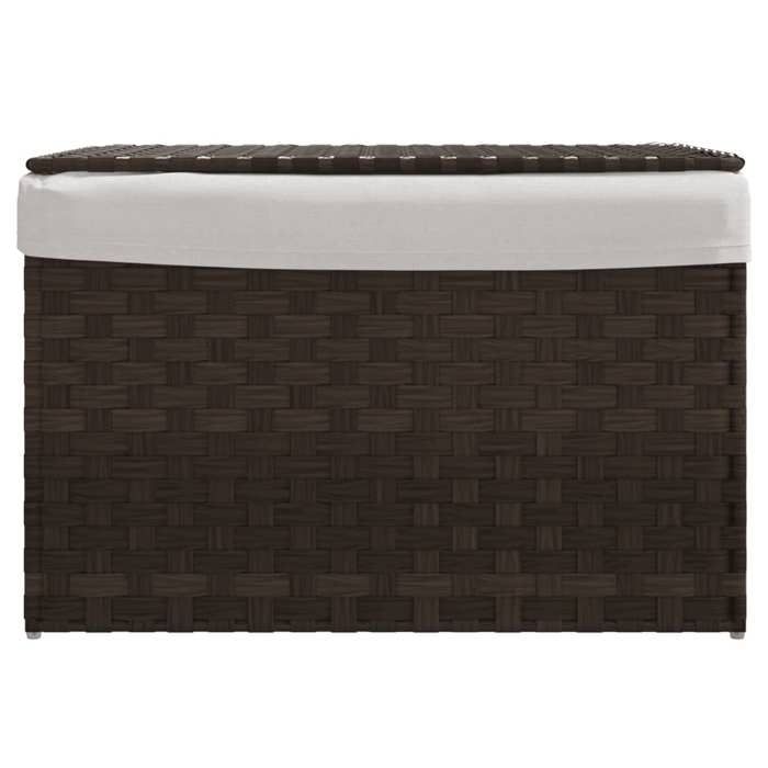 VidaXL Panier à linge avec couvercle marron foncé résine tressée 372050