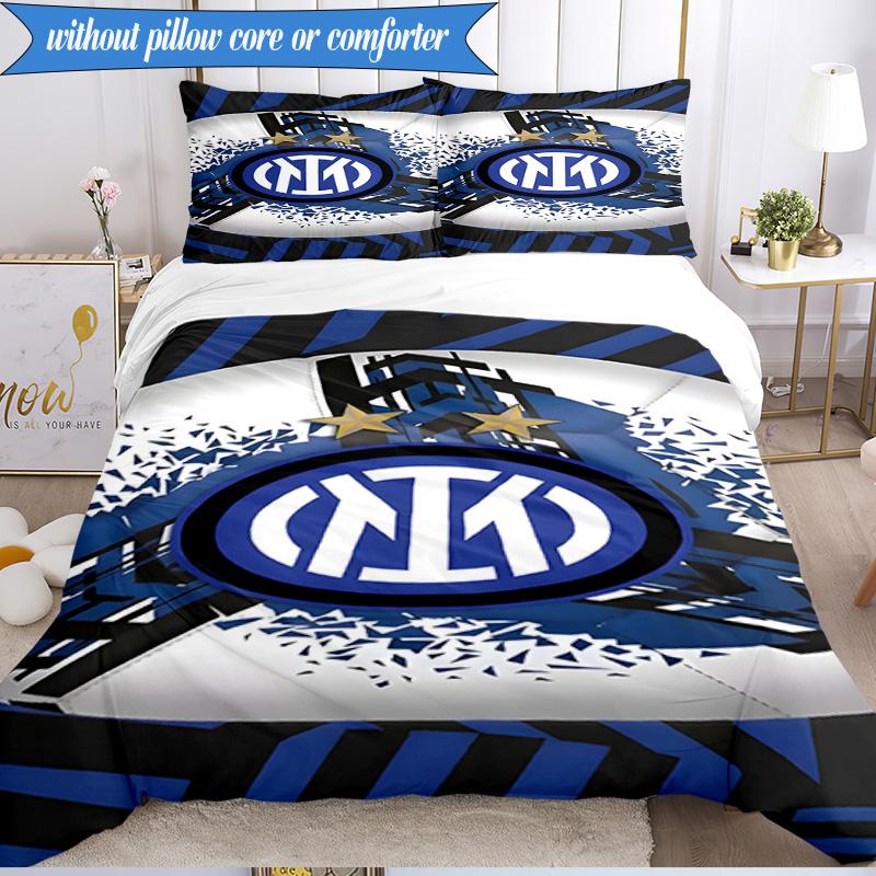 3PCS F.C. Internazionale Milano Printed Soft Bedding Set,Including 1pc Duvet Cover And 2pcs Pillowcases Perfect for Bedroom, Dormitory, Fan gift