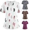 Women's Short Sleeve V Neck Print Protective Clothing Clothing Top