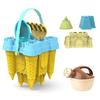 Beach Toy Outdoor Sand Play Castle Toy with Castle Mold Bucket Sandcastle Toy Bathtub Water Play Toy Kids Education Toy