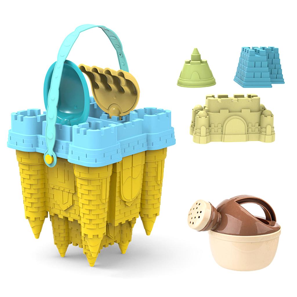 Beach Toy Outdoor Sand Play Castle Toy with Castle Mold Bucket Sandcastle Toy Bathtub Water Play Toy Kids Education Toy