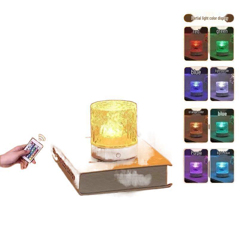 Ночник с узором ряби: Романтический вращающийся прикроватный светильник для уютной атмосферы в спальне