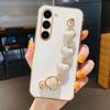 Чехол с браслетом Love Heart для Samsung Galaxy S24 S23 S22 S21 S20 FE Plus Ultra Note20 A14 A15 A55 A25 A24 A35 A34, чехол