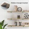 1 Set Hidden Shelf Bracket Strong Bearing Sturdy Heavy Duty Triangle Wall Mounted Bracket for Home