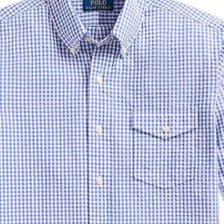 Polo Ralph Lauren SS23 Plaid Collar Single-Breasted Long Sleeve Shirt Men Shirts Blue MNPOWOV16822875-400