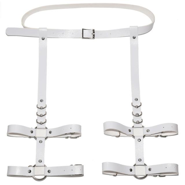 Сексуальные ремни-подвязки Harajuku ручной работы с розовым бантом, кожаные подтяжки, ремни с уплотнительным кольцом, ремень для ног