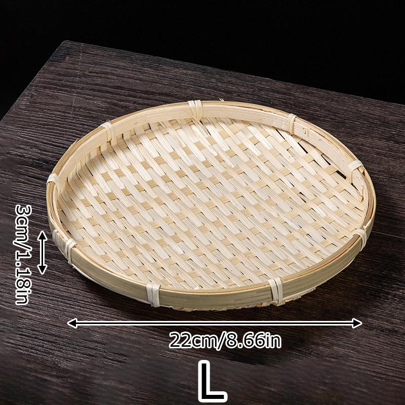 Круглая тарелка Мини круглый совок креативный поднос для конфет и закусок маленький плетеный из бамбука бытовые изделия ручной работы из бамбука поднос для димсамов