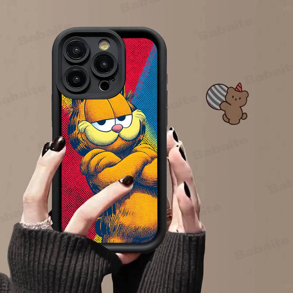 Кавайная Классическая Чехол-Кот G-garfields Для IPhone 17 16 15 14 13 12 11 Pro Max 16E Plus INS Мягкая Крышка