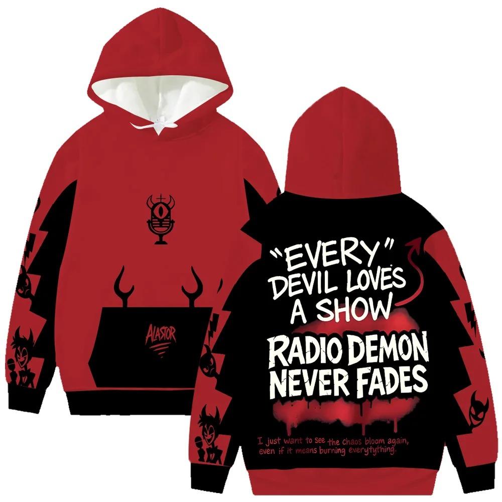 Аластор HazbinHotel Косплей Толстовка Аниме Уличная одежда Унисекс Милый Готический Аластор Подарок для фанатов Пуловер Helluva Boss Трендовая уличная одежда
