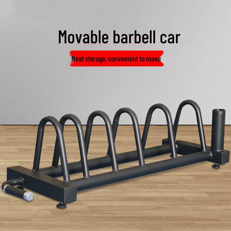Multi-functional Movable Barbell Plate & Bar Rack with Wheels