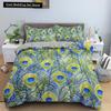 Feathers Duvet Cover Queen/King Size Boho Colorful Bird Feather Bedding Set Tropical Leaves 2/3pcs Polyester Comforter Cover