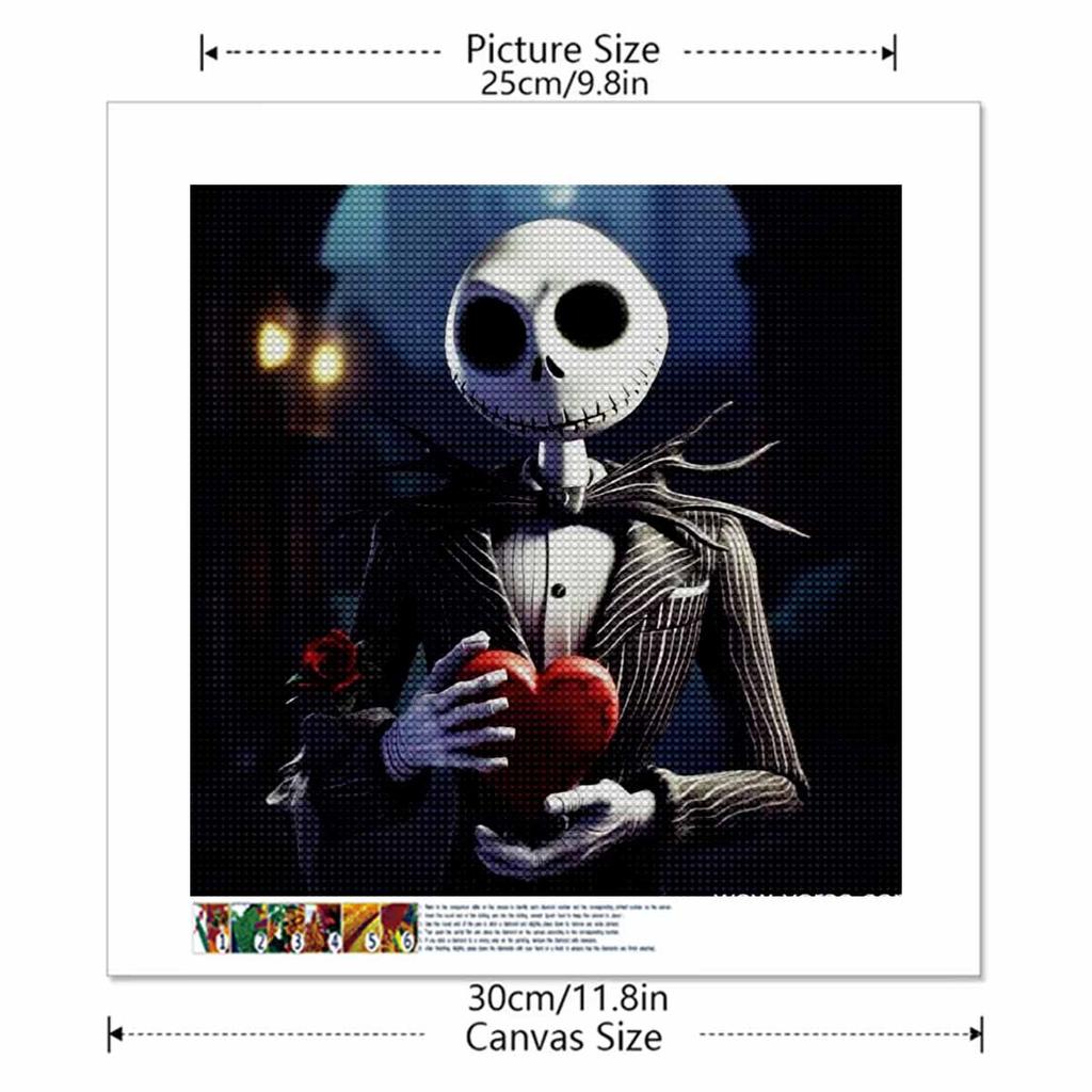 5D DIY Diamond Painting Decorative Skeleton Love Full Round Drill Scenery Diamond Embroidery Cross Stitch Kits Home Decor Gift