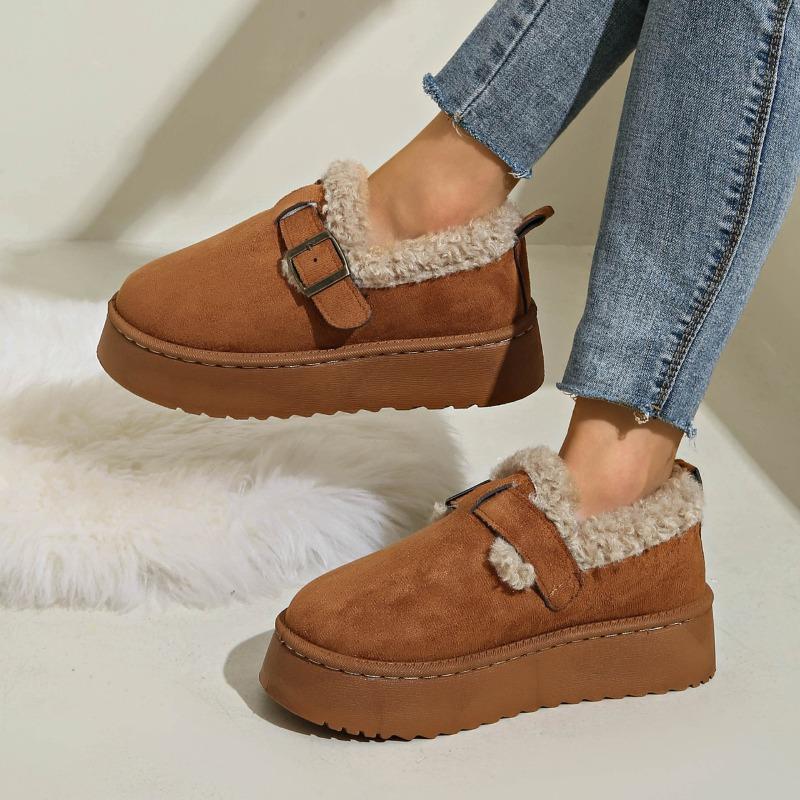 Fashionable Thick Soled Shallow Mouth Sexy Short Boots Winter New Round Toe Comfortable and Warm Casual Snow Boots for Women
