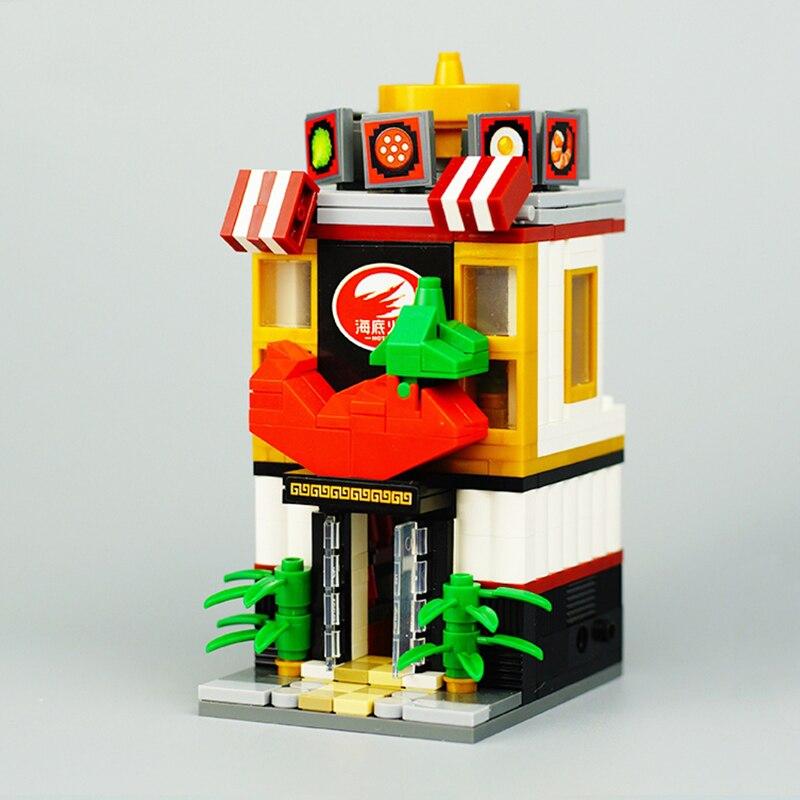 LOZ 1627 городской уличный горшок, продовольственный магазин, ресторан, архитектурная модель, мини-блоки, кирпичи, строительные игрушки без коробки
