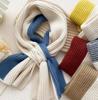 Korean Style Knitted Scarf for Women Girls Autumn Winter Soft Cross Patchwork Colors Scarves Lady Warm Neck Protection New