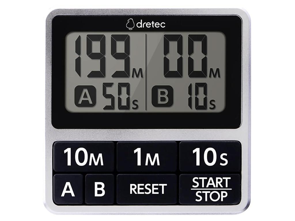 Featured In Magazines, Dretec Dual Timer, Kitchen Timer, Study Timer, Interval Timer, Digital, Water-Resistant, Magnetic, Strap, Alarm