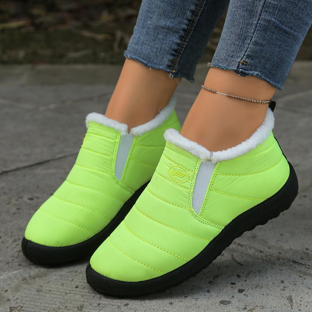 Очень теплые зимние ботинки большого размера 48 - Нескользящая толстая подошва, Зимние ботинки с круглым носком, Минималистичный дизайн однотонного цвета для походных ботинок для улицы