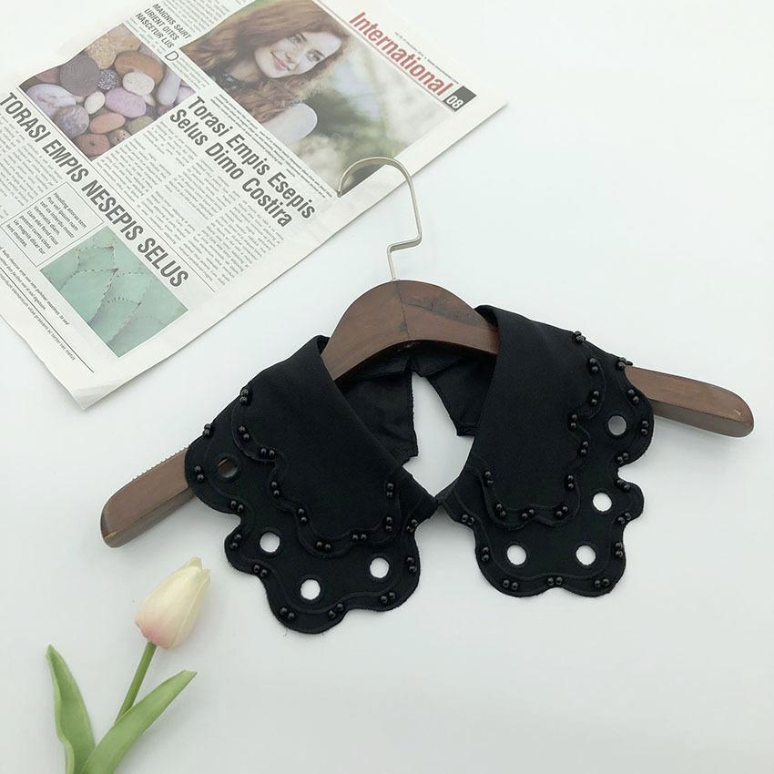 White Fake Collar for Women Shirt Blouse Necklace Candy Color False Collar Handmade Beads Detachable Sweater Collars Decor