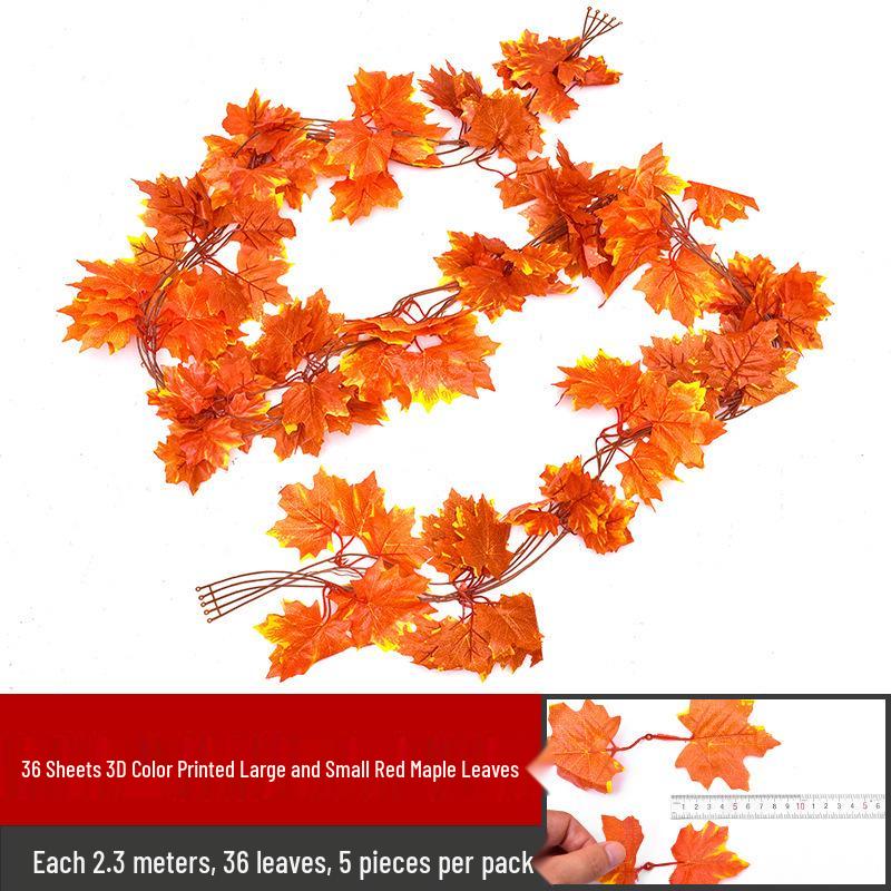 Rattan Artificial Grape Leaf Vine - Green Plant Decor Strips for Landscaping