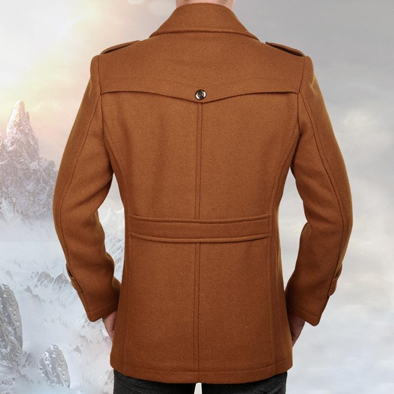 Winter Trench Coat for Men Fashion Mens Jackets Version of Woolen Men's Jacket Double Collar Warm Woolen Coat