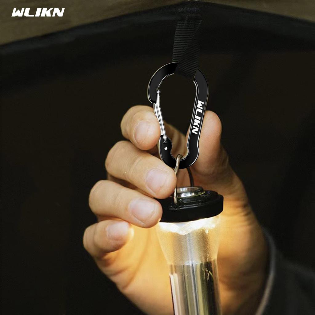 Aluminum Alloy Multifunctional Carabiner Wlikn of 20 Load Capacity Ultra Lightweight Small Sling Keychain Accessory Key Attachment Camping Hiking
