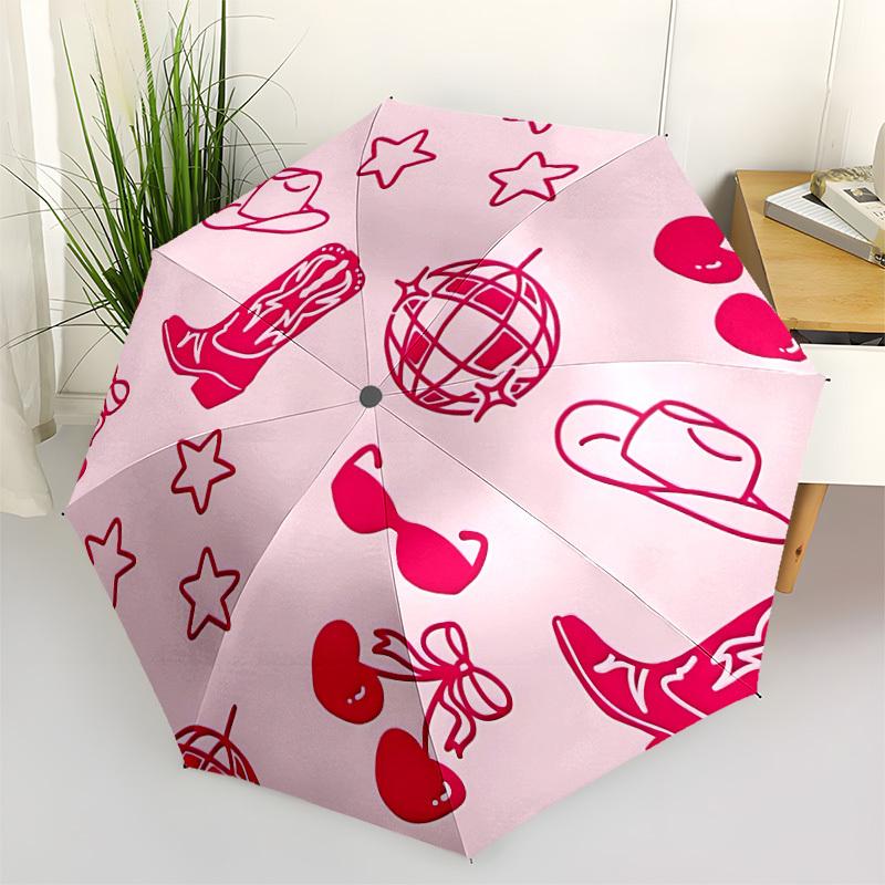 1pc Cowgirl Vibes Automatic Open/close Folding Umbrella, Compact Portable Travel Umbrella, Durable Construction yy251230139