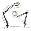 Magnifying Glass Magnifier with LEDs Clamp Clip Light 8X Magnification 10 Levels Adjustable
