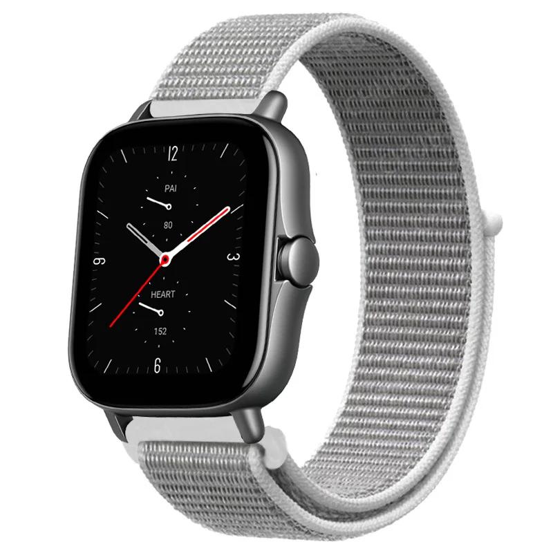 20mm/22mm Nylon Loop Watch Band For Amazfit GTS/4/2/2e/3/GTS2 Mini/GTR 4/3 pro/GTR2/2e/stratos 2/3 Bracelet Amazfit Bip-u Strap