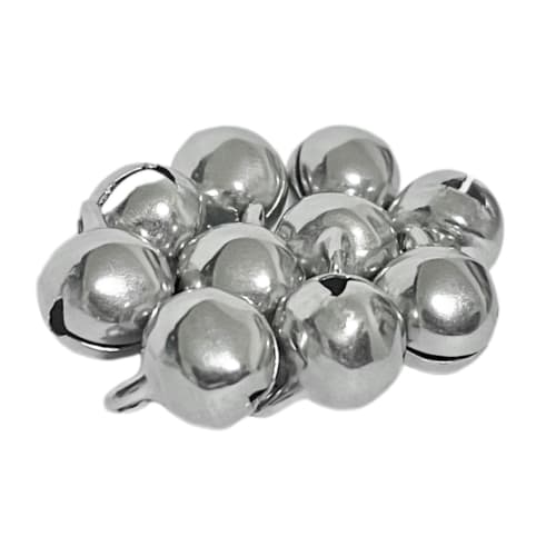 Mini Silver Bells, Animal-Safe Stainless Steel, Perfect for Kids, Handmade Crafts, and More (12mm, 10 Pieces)